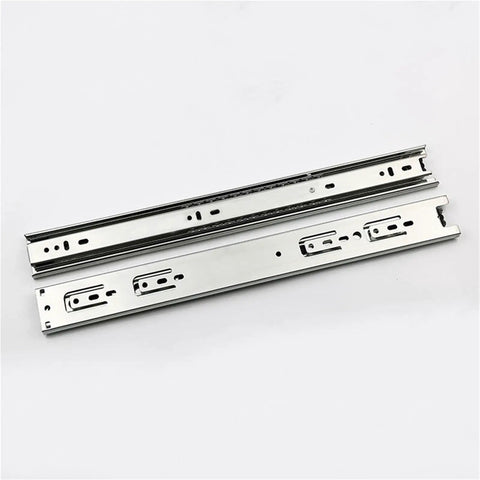 Three Section Steel Ball Bearing Drawer Slide, Silent And Smooth Operation, Thickened Cabinet Guide, 14 Inch Long, Black, 2 Pack, 45 Wide