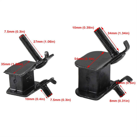 4 Pc Heavy Duty Rubber Motor Mounts For Honda Generators EB2200 EG1400 EG2200 EB5000 EB6500 detailed view with measurements.