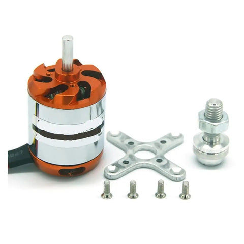 Heavy Duty 3548 Brushless Motor For Fpv Racers And Quadcopters With 790Kv 900Kv Or 1100Kv Specs, orange and silver with mount.