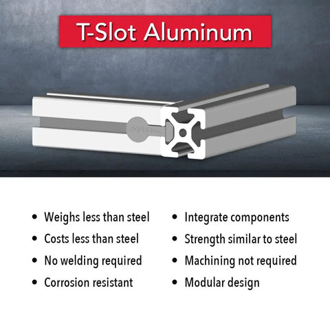 40mm x 40mm T Slot Aluminum Extrusion for 80 20 Style Builders Black Anodized 1220mm Length Heavy Duty DIY Linear Rail Bar for CNC Tables Machine Frames Workstations and Custom Projects, corner view