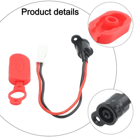 Rugged Electric Scooter Charging Port Socket With Waterproof Cover And Silicone Dust Connector For Xiaomi Pro