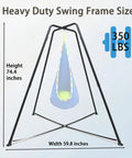 Heavy Duty Swing Frame For Indoor And Outdoor Use With 350 Lbs Capacity, A Frame Swing Stand with dimensions and weight capacity