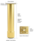 Switch Up Your Setup With These Durable Adjustable Furniture Legs Crafted From Heavy Aluminum Alloy Featuring Quick Height Tweaks On Twist Base ideal for beds, in sweet gold finish.