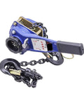 Heavy Duty 1 Ton Manual Chain Hoist With Pulling Wrench And Hand Lifting Hook For Easy Portable Inverted Tightening Up To 3 Meter Length, blue with durable hook and chain.
