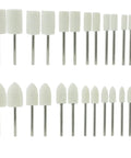 Pro Grade 24 Piece Wool Felt Polishing Bits Kit For Rotary Tools With Three Thirty Second Inch Shank Cone And Cylinder Buffing Bits