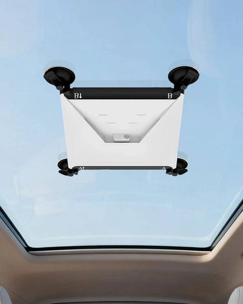 Heavy Duty Starlink Mini Suction Mount For Window Sunroof Rock Solid Carbon Steel Frame Grip holding securely on a car sunroof.