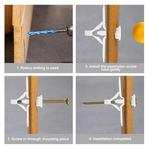 Steps to use 400 Pcs Drywall Anchor Assortment Kit With Butterfly Shaped Nylon And ABS Expansion Bolts for secure wall mounting