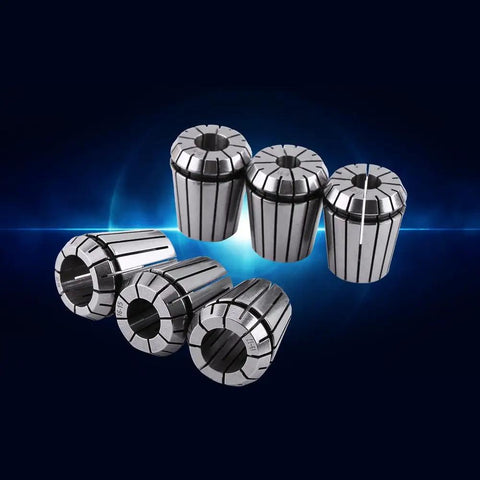 Premium High Precision 65Mn Spring Collet Set For CNC Milling And Engraving Machines showing six durable steel collets for secure tool holding.