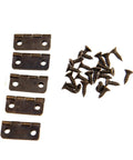 Bronze heavy-duty concealed rotating hinges set with screws, 4-hole fittings for cabinets and jewelry boxes, 16x13mm size, 10-piece