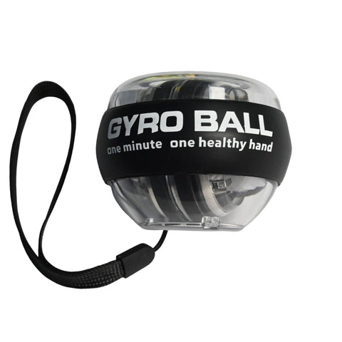 Gyro Torque Ball Hand Exerciser With Auto Start featuring wrist strap, forearm gyroscopic trainer with LED lights for workouts.
