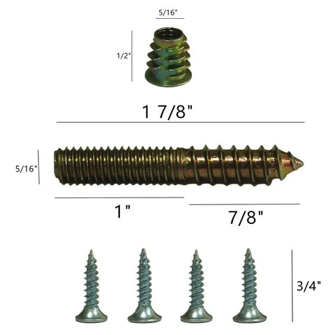Level Up Your Home Decor With This Legit Heavy Duty Furniture Leg Mounting Hardware Kit Featuring 5/16-18 Thread Plates Hanger Bolts and Screws