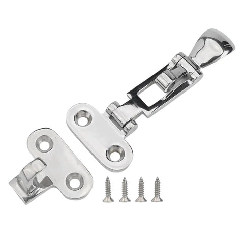 316 Stainless Steel Anti Rattle Marine Latch For Yacht Door Cabinet Toolbox Silent Buckle Hasp Mirror Polished Finish With M5 Screws