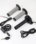 Full Twist Throttle With Ignition Switch for electric dirt bikes, plug and play handlebar upgrade with smooth full-hand grip components