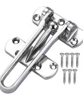 Built Tough Zinc Alloy Door Chain Lock For Front Door With Swing Bar Guard, Security Chain Lock For Home Apartment Hotel Dormitory, Anti Theft Internal Door Latch In Silver with screws