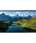 Rock Solid 55 Inch Outdoor Digital Signage Display Hella Bright Full Hd Led Lcd Screen Va Panel 1920 By 1080 Resolution showing a landscape with mountains and a lake.