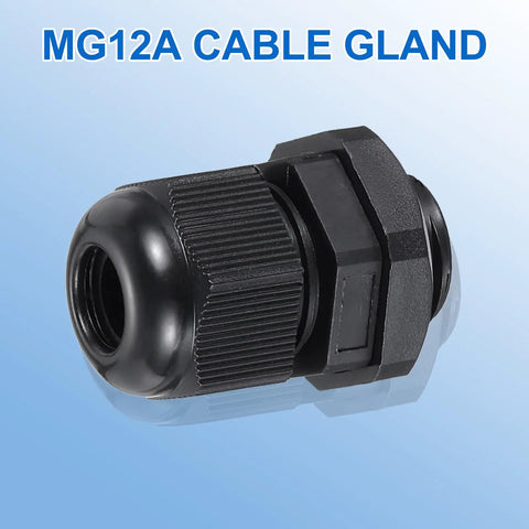 Four Pack M12 Cable Glands Waterproof Nylon Seals For 4.5 to 8mm Cable Entry Wiring Repair Gland Replacement Workhorse Build Budget Friendly For Electrical Enclosures And Appliances Black, black M12 cable gland