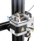Ender 3 Extruder Upgrade Metal Drive Feeder installed on 3D printer, gray aluminum component, fits Ender 3 Pro, 3S, V2, and CR-10 series