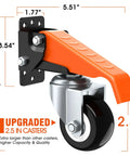 Retractable Caster Wheels Kit For Workbench 660 Lbs Capacity Set Of 4 Heavy Duty Side Mount Two Point Five Inch Lifting Casters