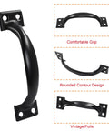 4 Pack Black Pull Handles Vintage Barn Door Style For Cabinets Drawers Dressers Cupboards And Closets With Mounting Screws Durable Metal