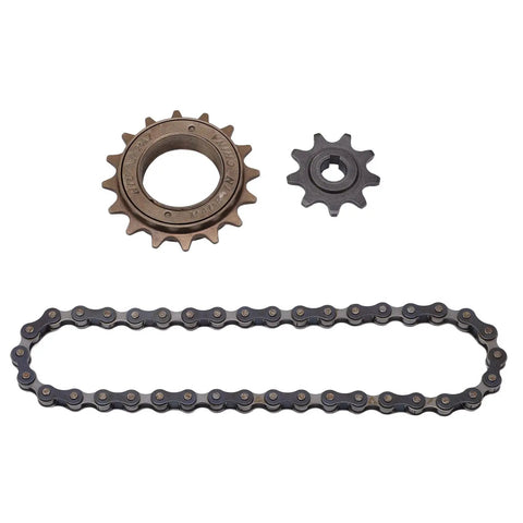 Beefy Mountain Bike Chain Kit With 16 Tooth Sprocket 9 Tooth Gear And 38 Link Chain For Simple Bike Modifications And Conversions Built From Steel