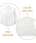 White Mens Lab Coat Doctor Costume, Long Sleeve Medical Uniform showing fine texture and clear stitches with pocket details