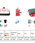 5 In 1 Heat Press Machine For T Shirts Mugs Hats Plates Pens Transfers with temperature settings guide