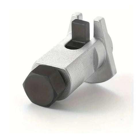 Suspension Strut Spreader Tool For DIY Garage Repairs showing 16 mm hex drive and steel build.