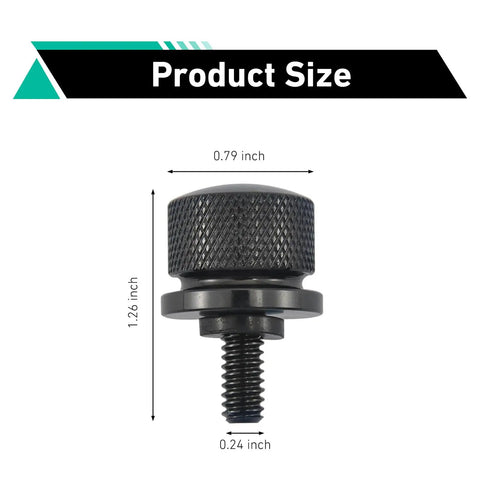 Knurled Aluminum Rear Seat Bolt Kit With Screws And Nuts For Harley Davidson Touring Sportster Softail Dyna 1996 Through 2024 Black Finish