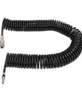 Tough As Nails 12 Meter Rubber And Steel Air Hose For Air Compressors with coiled black design and metal fittings.