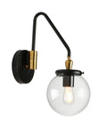 Industrial Swing Arm Wall Sconce Lighting Adjustable Globe Vanity Light For Bathroom And Bedroom Hardwired Fixture in black