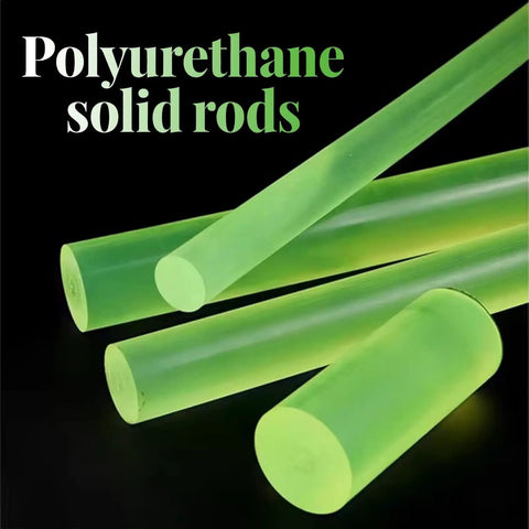 Hella Durable Polyurethane Round Bar For Cleanroom Fixtures And Sensitive Electronics Antistatic Urethane Shaft on black background.