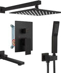 Oil Rubbed Bronze Rainfall Tub Shower System With 10 Inch Rain Shower Head Wall Mount High Pressure Fixtures And Handheld Sprayer Tub Spout Rough In Valve For A Spa Level Home Bath