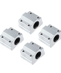 4 Pack Linear Motion Ball Bearing Slide Block Kit Must Have With SC8UU SCS8UU SC10UU SCS12UU 16UU 20UU 25UU Linear Shaft Parts For DIY 3D Printer Projects SCS16UU High Precision Rails, four aluminum bearing blocks