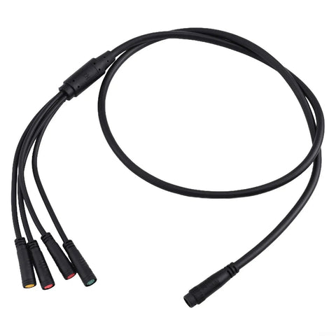 Ultra Long 8 Pin E Bike Cable Throttle Display Brake Sensor For 24 To 72V Systems One To Four Split Connector Upgrade Rig, 105cm black cable