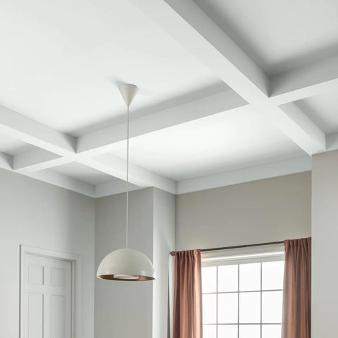 Interior view with ceiling painted in Interior Latex Ceiling Paint White Flat Finish 1 Gallon Ready Mixed Ceiling Coating