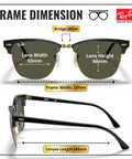 Square Shape Non-Polarized Sunglasses With G-15 Green Lens For Men And Women, frame dimensions guide, includes eyewear kit.