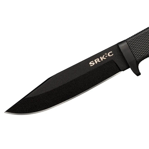 SRK Compact Fixed Blade Knife With 5 Inch SK-5 Clip Point Razor Sharp Blade and Kray-Ex Handle Close-Up View