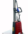 Heavy Duty Electric Work Positioner Truck With 330 Lbs Capacity And 59 Inch Lift Height with ergonomic handle and durable wheels.