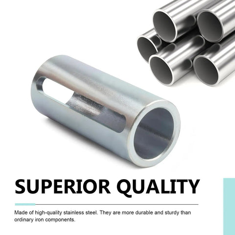 Engine Pulley Crankshaft Sleeve Adapter Three Quarter To One Inch Shaft 304 Stainless Steel Step Key Pulley Adapter For Automotive Projects Durable Rustproof Upgrade shown with metal tubing background.