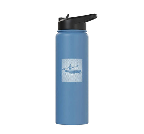 Light blue Stainless Steel Insulated Water Bottle For Kayaking And Rafting Durable Hydration Bottle For Paddling Canoes Boating