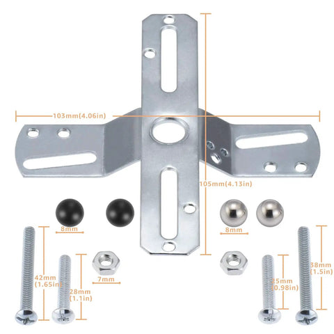 4 Inch Universal Light Fixture Crossbar With 360 Degree Rotation Swivel Cross Shaped Lighting Crossbar Kit With Screws And Nuts For Easy Peasy Ceiling Mounts And Electrical Installations, metal with screws