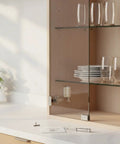 Stainless Steel Magnetic Cabinet Catch For Glass Doors And RVs Keeps Cabinets Closed On Bumpy Rides With Invisible Latch Hardware No Visible Hardware 1 Pack installed on cabinet