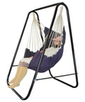 Heavy Duty Hammock Chair Stand With Large Hanging Indoor Swing 500 Lbs Capacity Steel Triangular Support Frame