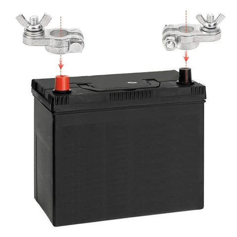 Zinc Alloy Battery Terminal Ends With Wing Nut Connectors For Cars Trucks Vans RVs And Boats 1 Pair Marked P And N for easy recognition
