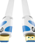 Flat 25 Foot HDMI Cable 4K 2.0 18Gbps Ultra Slim Flat Cable For Blu Ray Players And Streaming Devices With Ethernet ARC 4K 2160P