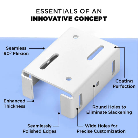 Heavy Duty 2-3/4 Inch Rails Brackets Kit For Vinyl Fence Panels To Posts White Aluminum Brackets Set Of 24 Durable Metal Replacement For Plastic Brackets