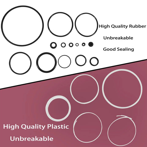 20 Ton Air Hydraulic Bottle Jack Seal Replacement Kit 5302 MRK 35 Piece Set showing rubber and plastic seals