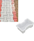 DIY Friendly Stepping Stone Molds For Concrete Pavers And Flagstone Look showing a mold and sample pathway pattern