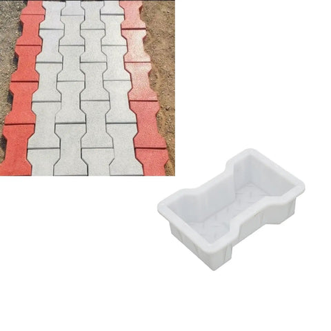 DIY Friendly Stepping Stone Molds For Concrete Pavers And Flagstone Look showing a mold and sample pathway pattern