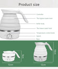 Travel Foldable Electric Kettle With Collapsible Food Grade Silicone 700ml Capacity Fast 850W Boiling For Tea And Coffee On The Go 110V Portable White Design